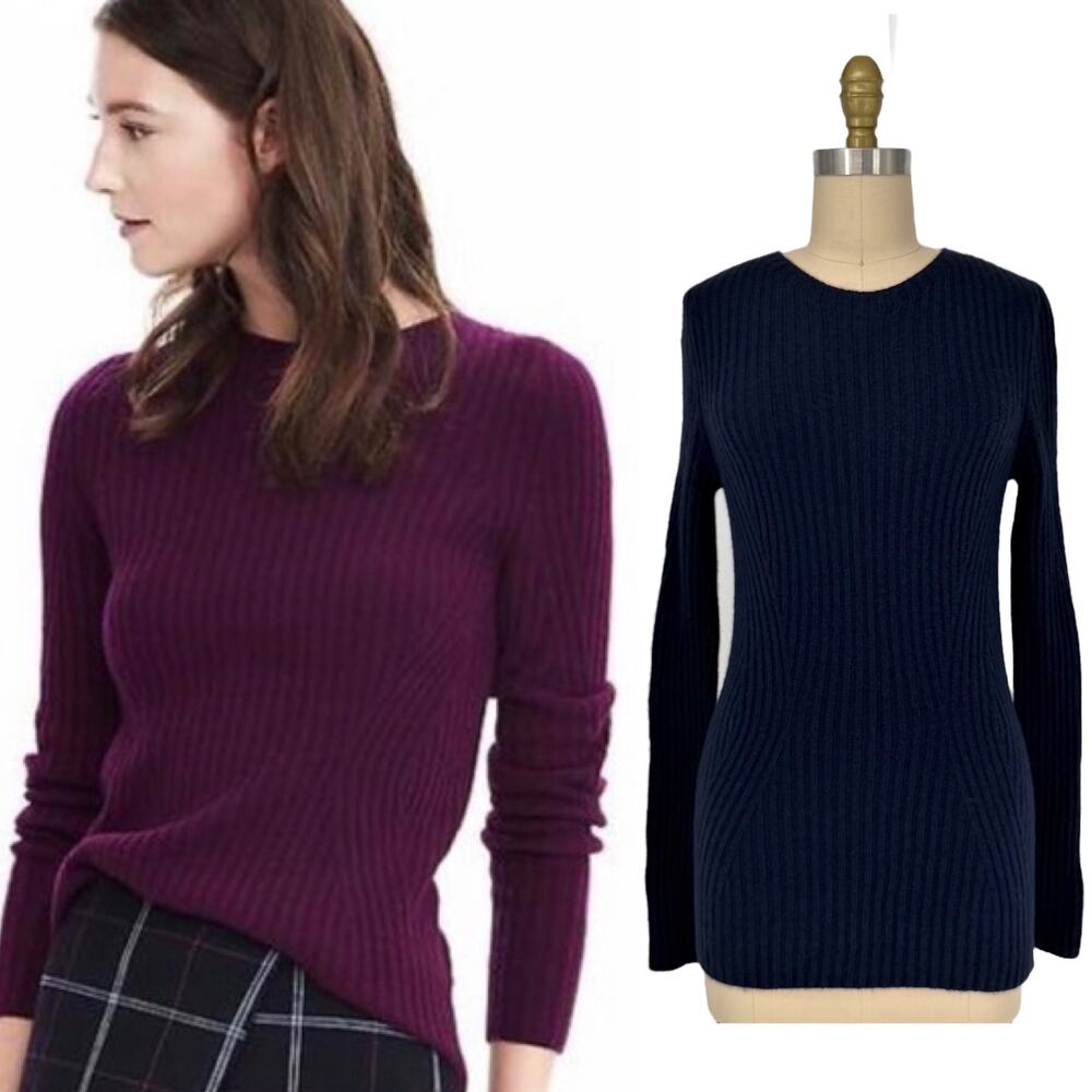 Banana Republic Filpucci Seamless Crew Sweater size XS Fine Knit Wool/Cashmere